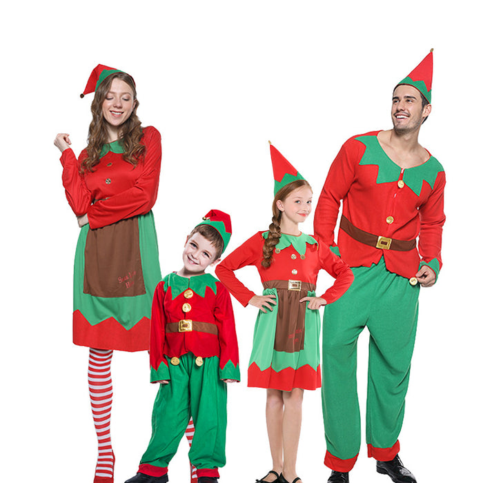 Festive Home Atmosphere Party Costume Christmas Elf Combination