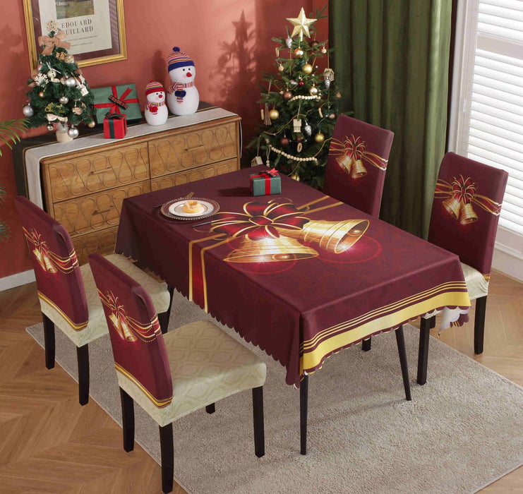 Christmas Chair Cover Digital Printed Tablecloth Chair Cover Waterproof And Oil Proof Christmas Tablecloth Christmas Chair Cover