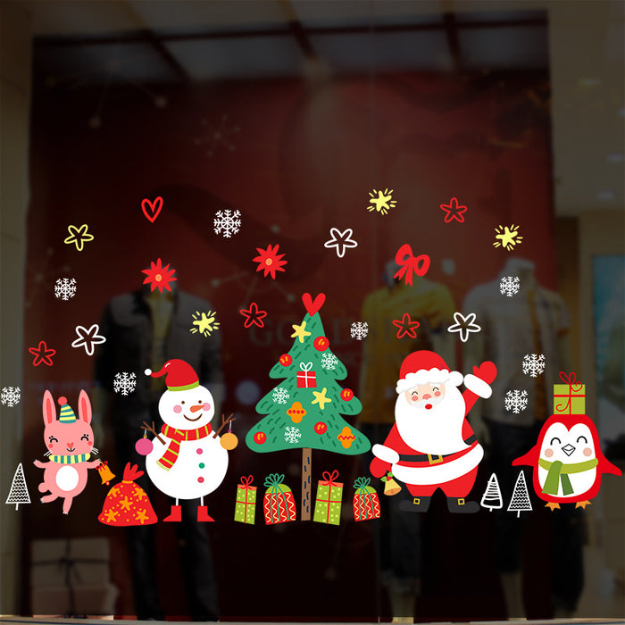 Christmas decorations window glass paste atmosphere Christmas static stickers Christmas decorations Christmas window stickers