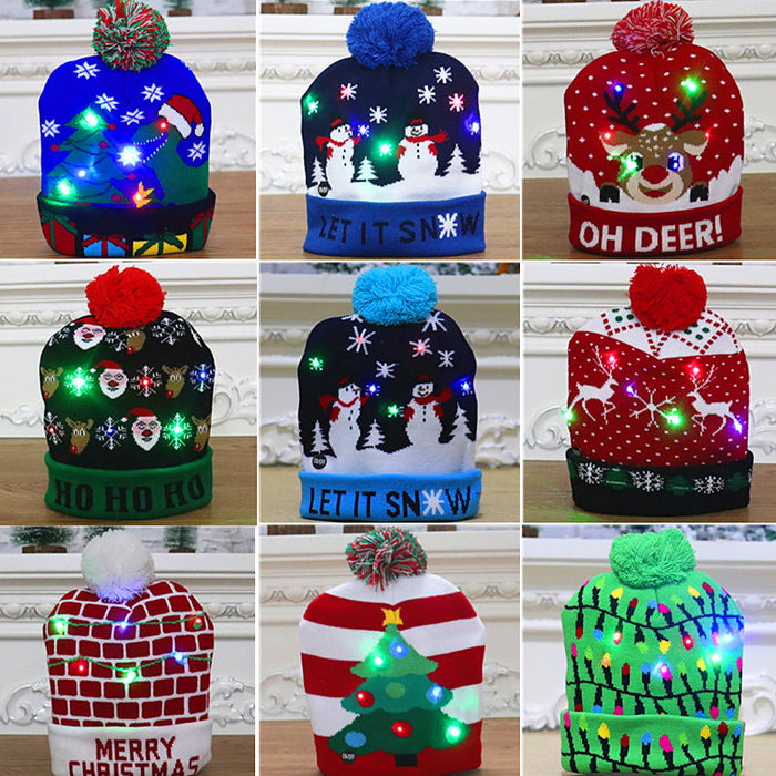 Christmas Decorations For Adults And Children Knitted Christmas Hats