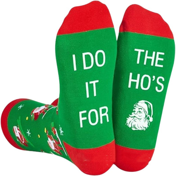 Christmas High-top Letter Jacquard Cotton Socks