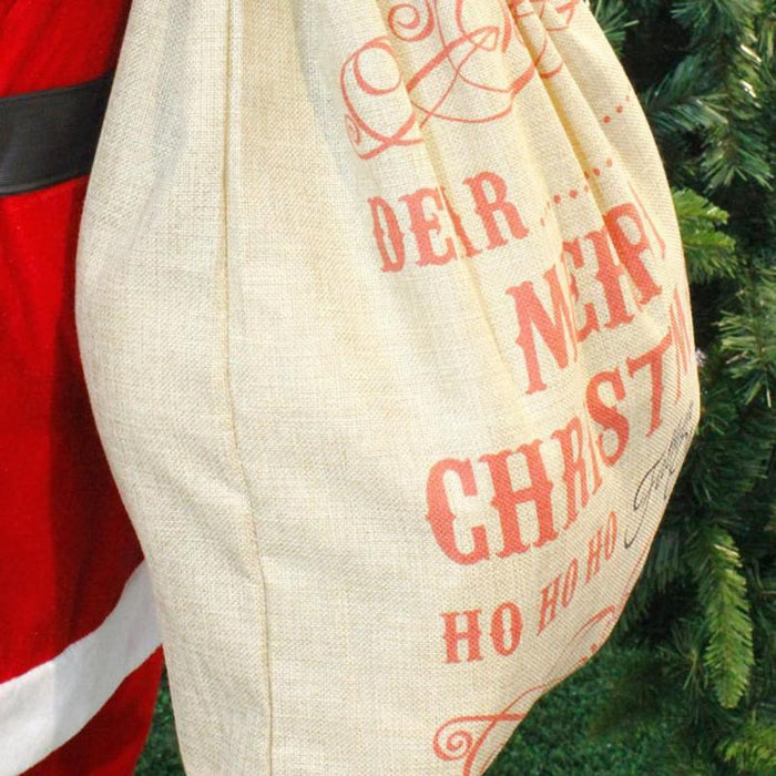 Big Size Merry Christmas Linen Gift Bag Santa Claus Sacks