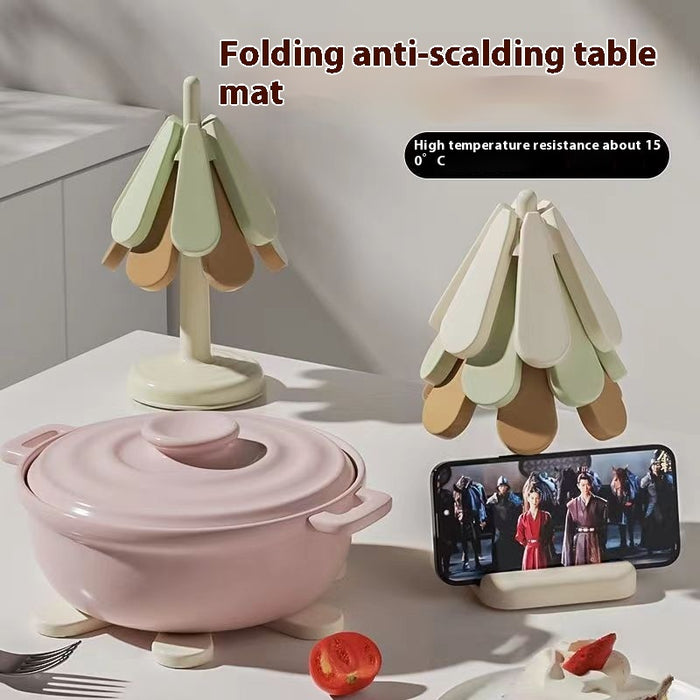 Christmas Tree Silicone High Temperature Resistance Heat Insulation Coaster Kitchen Gadgets