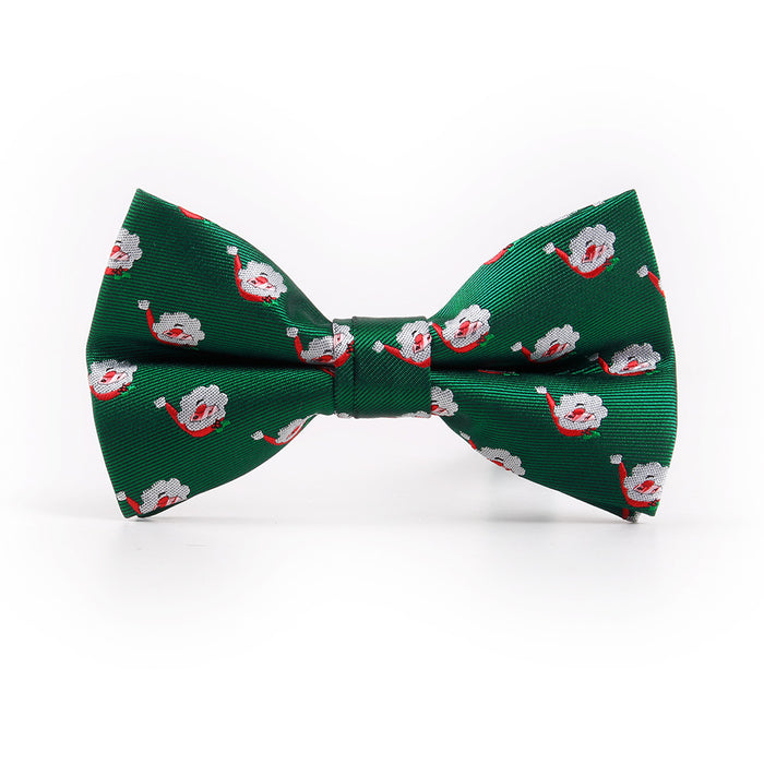 Christmas Bow Tie Men's Holiday Christmas Tree Snowflake Pattern Bow Tie