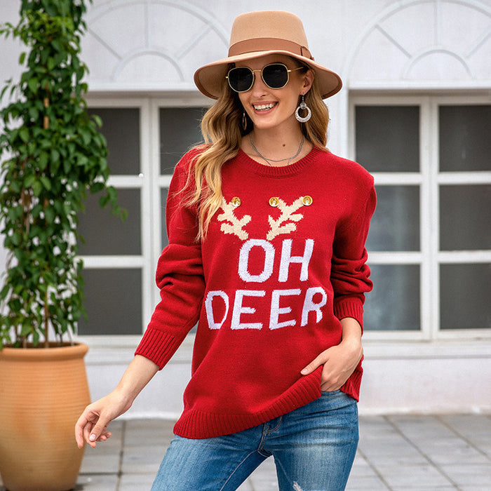 Women's Christmas Long Sleeved Pullover