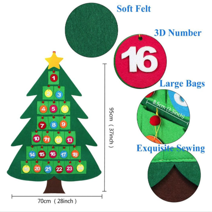 Felt Christmas Tree DIY Digital Three-Dimensional Christmas Decoration Printing Calendar Pendant Children's Toys