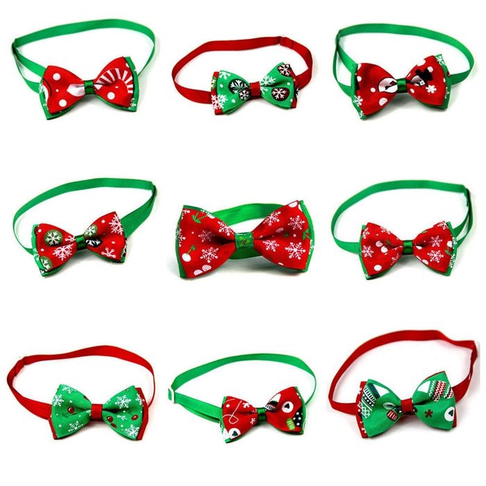 Christmas  Pet Cat Dog Collar Bow Tie Adjustable Neck Strap Cat Dog Grooming Accessories Pet Product Supplies Christmas