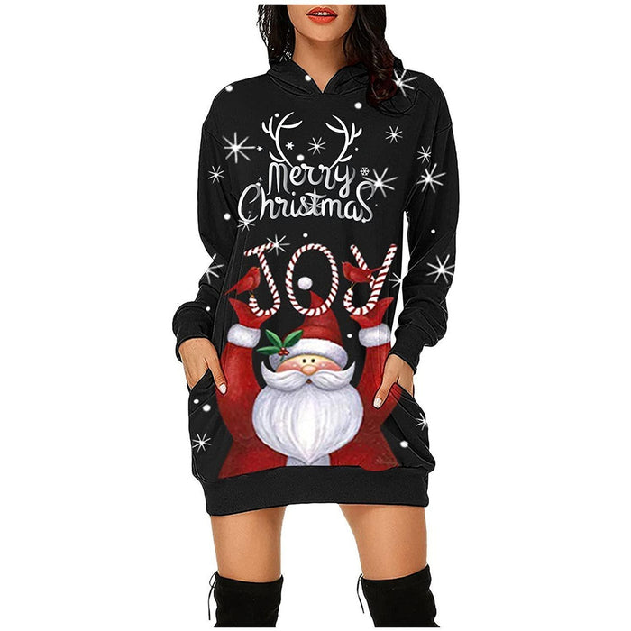 New Winter Women's Christmas Hoodie Skirt