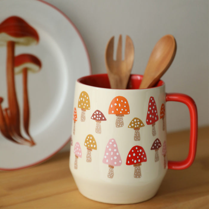 Large Capacity Ceramic Mushroom Mug