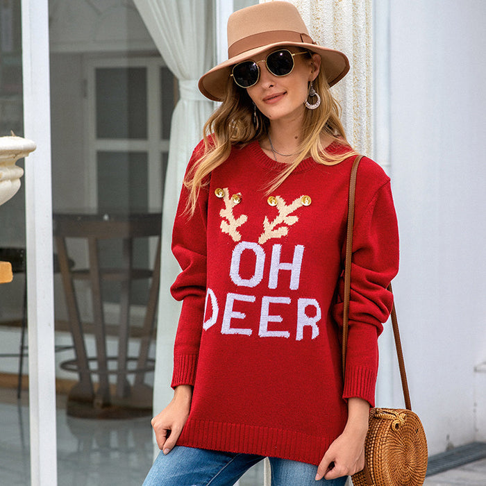 Women's Christmas Long Sleeved Pullover