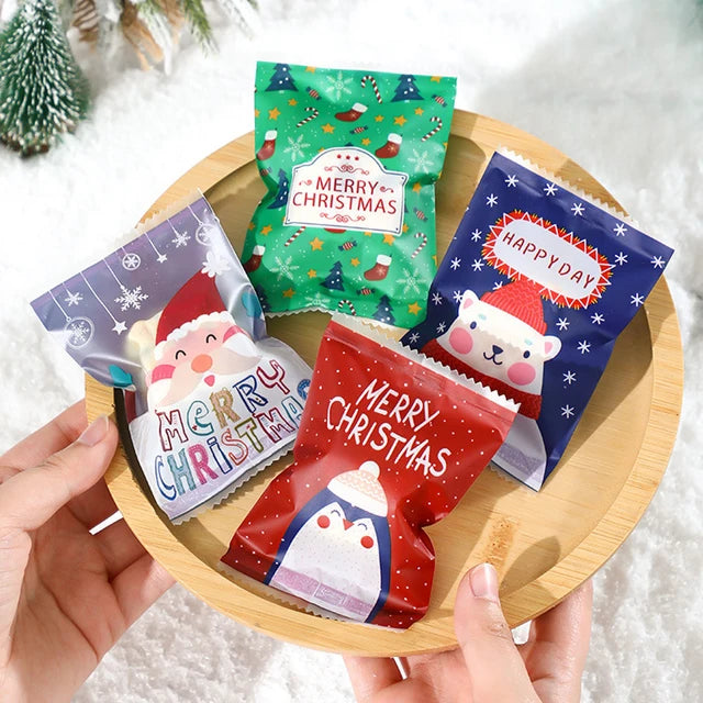 100pcs Christmas Candy Bag Hot Seal Bags Christmas