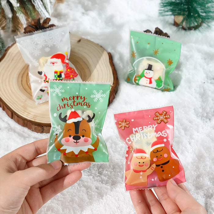 100pcs Christmas Candy Bag Hot Seal Bags Christmas