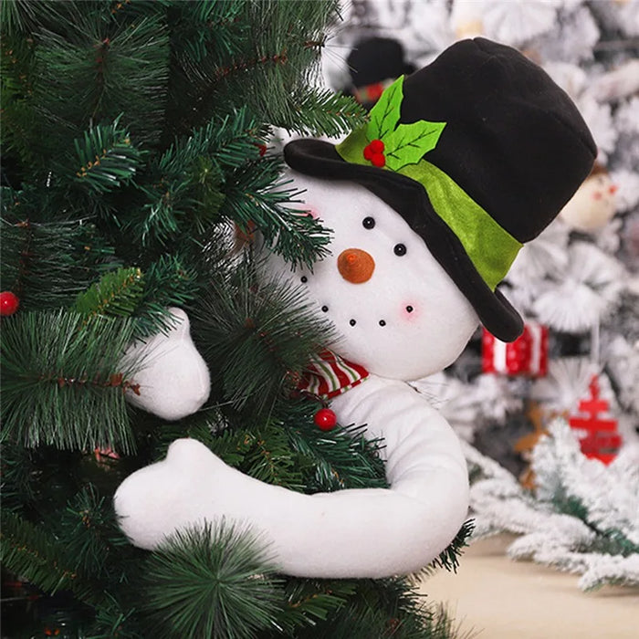 105cm Cute Hugs The Tree Doll Santa Claus Snowman Christmas Tree Ornament Festive Decor Noel Atmosphere Cloth Xmas New Year 2022