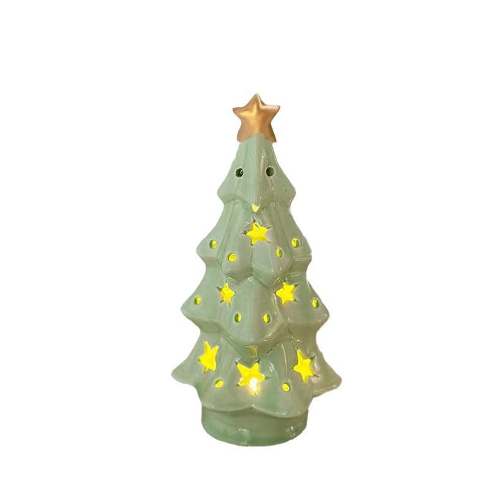 Christmas Gift Ceramic Transparent Christmas Tree Night Light