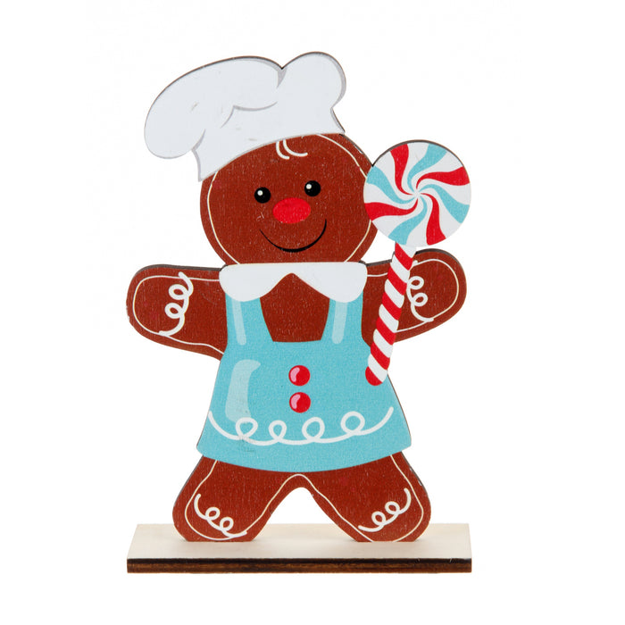 Couple Gingerbread Man Christmas Biscuit Man Figures Decoration Desktop Christmas Wooden