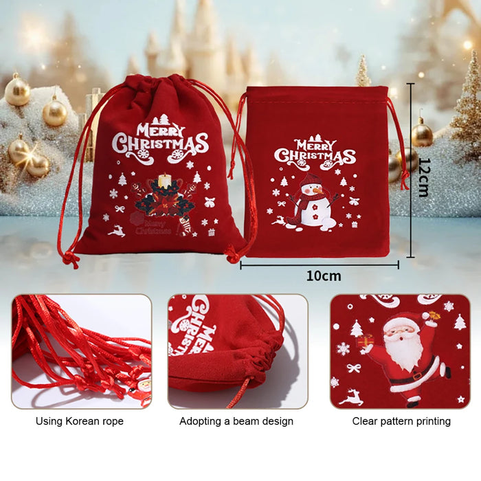 12pc Christmas Velvet Bags