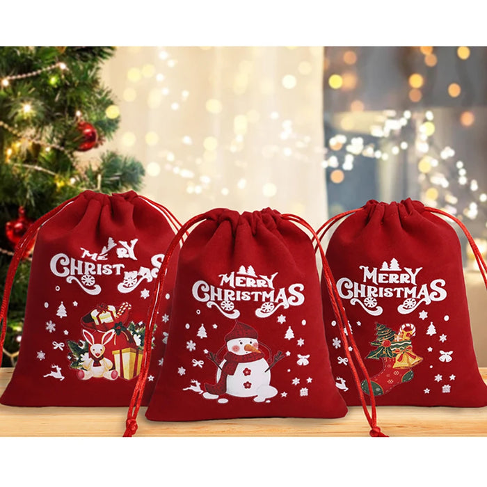 12pc Christmas Velvet Bags