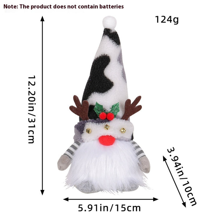 Christmas Antlers Luminous Doll New Short Leg Rudolf Show Show Window Decoration