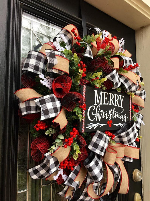 Christmas bow wreath garland