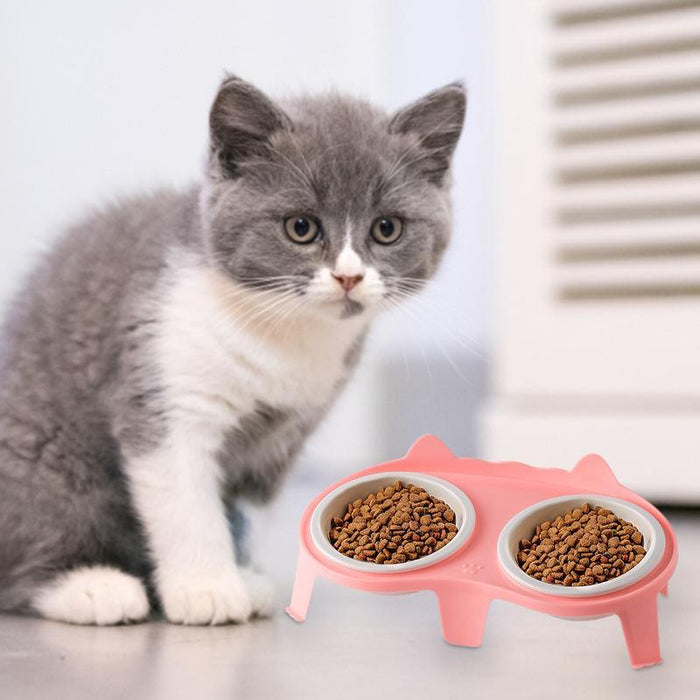 Cat Food And Water Bowl Set Ceramic Pet Bowl Set