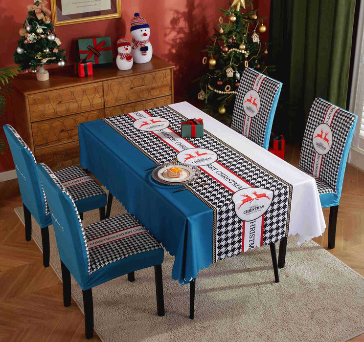 Christmas Chair Cover Digital Printed Tablecloth Chair Cover Waterproof And Oil Proof Christmas Tablecloth Christmas Chair Cover