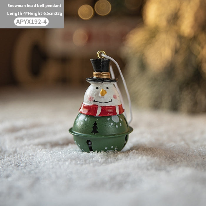 Christmas Iron Bell Nordic Painted Pendant Resin Pendants Snowman