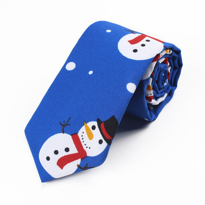 Nordic Style Cartoon Pattern Polyester Silk Print Christmas Tie