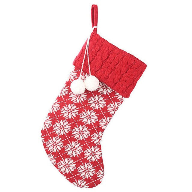 Large Christmas Stockings Gifts Cloth Santa Elk Socks Xmas Lovely Gift Bag For Children Fireplace Tree Christmas Decoration