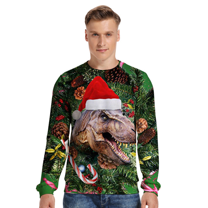 Unisex Women Christmas Sweater ugly Christmas Sweater Men Pullover Winter Plus Size Funny Autumn Tops Clothing Dinosaur