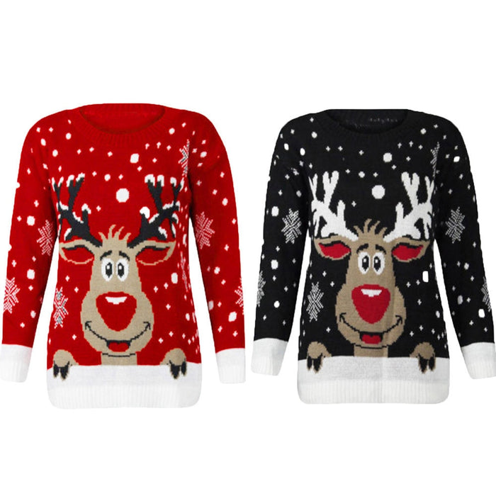 Christmas Reindeer Printed Sweater Popular Women O-Neck Long Sleeve Tops Hot Sale Womens Autumn Winter Casual Clothes #T