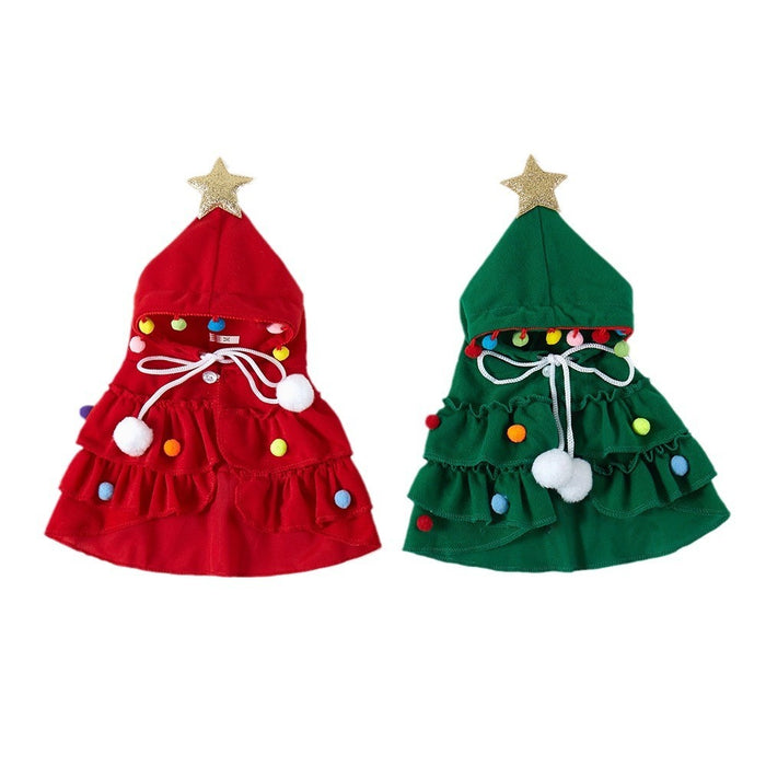 New Christmas Pet Clothes Small and Medium Kojifa Christmas Tree Dog Cloak