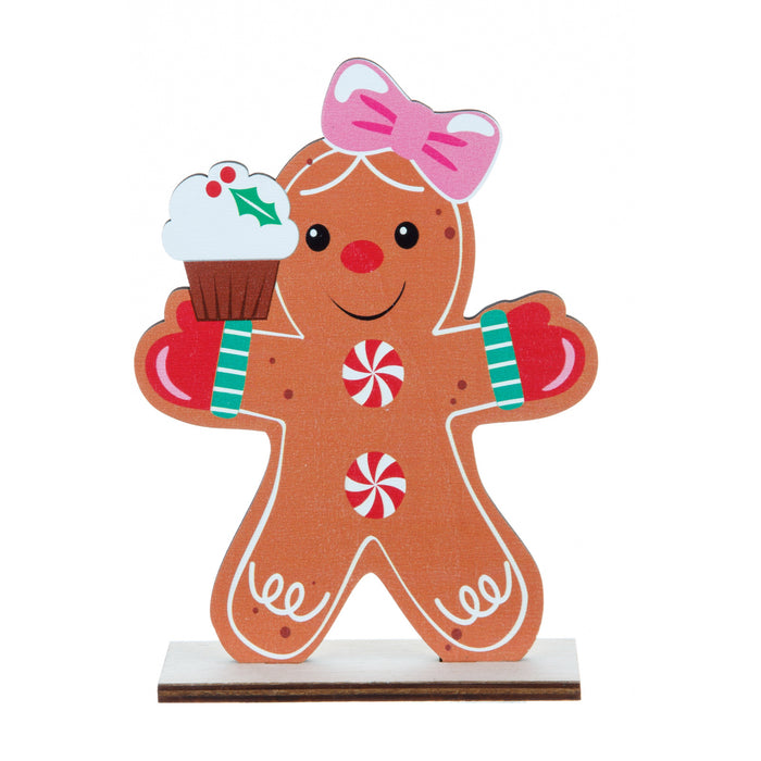 Couple Gingerbread Man Christmas Biscuit Man Figures Decoration Desktop Christmas Wooden