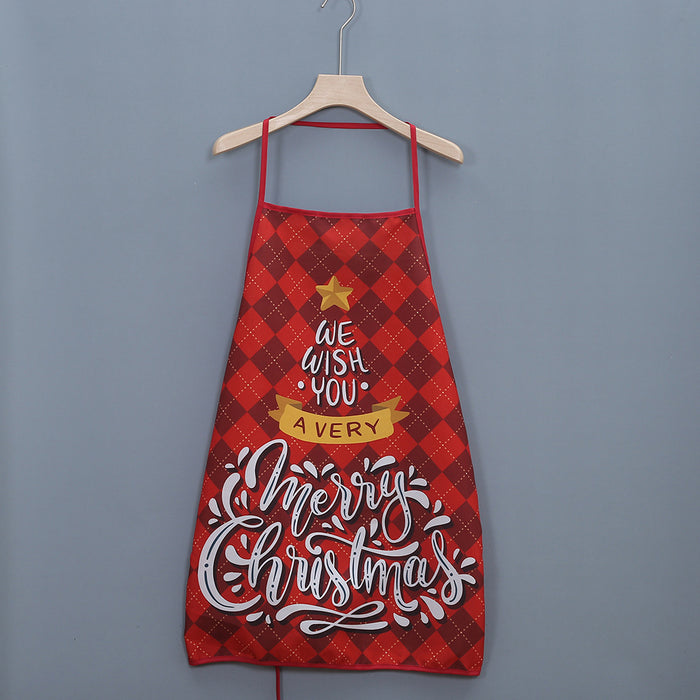 Fabric Craft Printing Old Man Christmas Apron Restaurant Bar Party Atmosphere Decorations