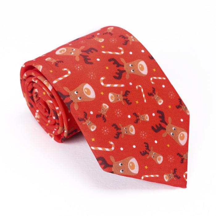 Christmas Tie Polyester Printed Santa Claus Christmas Tree