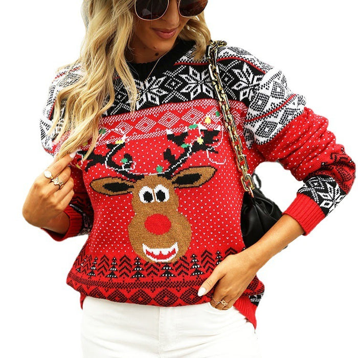 Christmas New Women's Deer Head Sweater