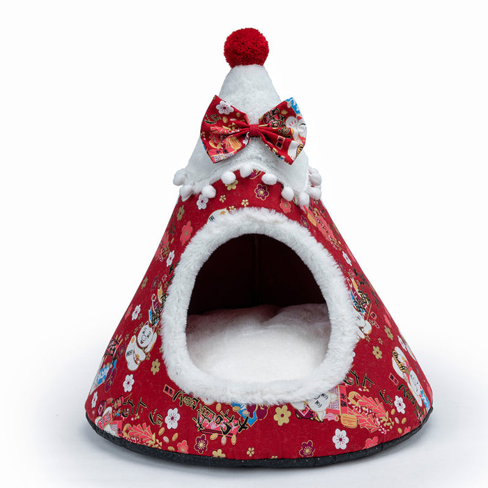 3D Sponge Cat's Nest Creative Pet's Nest Tent Christmas Hat Nest