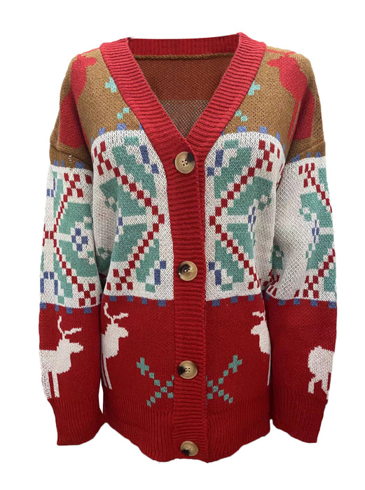 Knitted Cardigan Christmas Sweater Coat