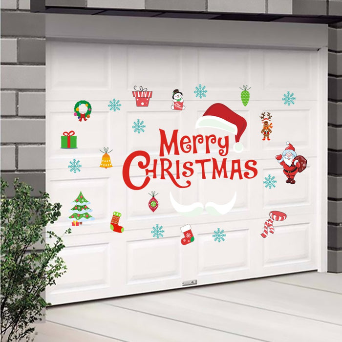 Christmas Garage Stick Refrigerator Stick Holiday Home Decoration Santa Claus Dinosaur Sticker PVC Material