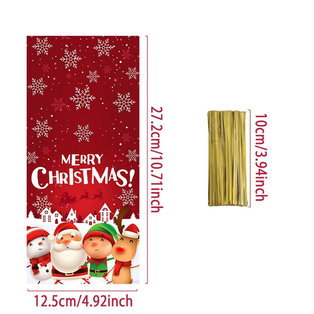 25/50/100pcs Christmas Candy Bags With Rope