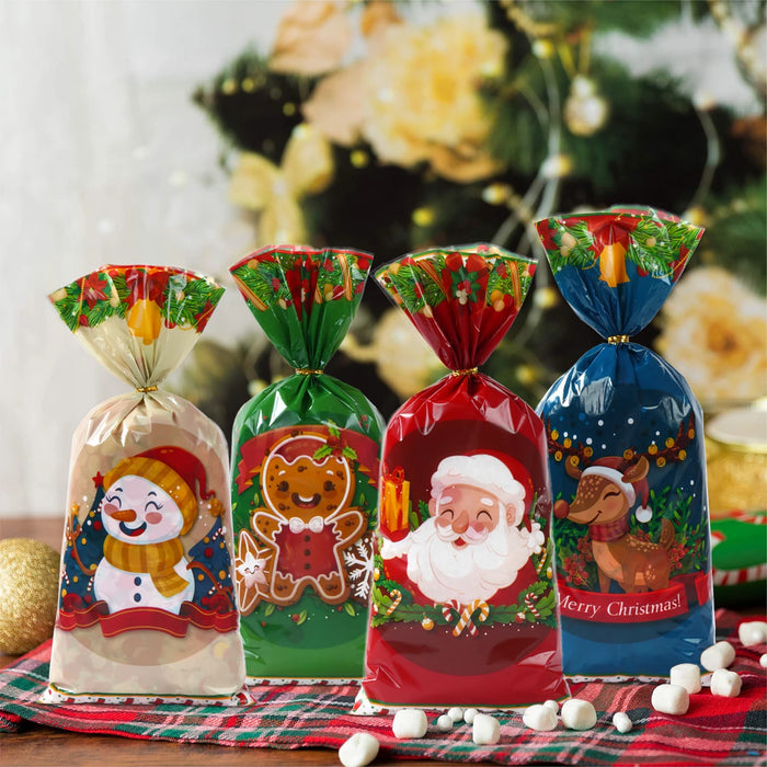 25/50/100pcs Christmas Candy Bags With Rope