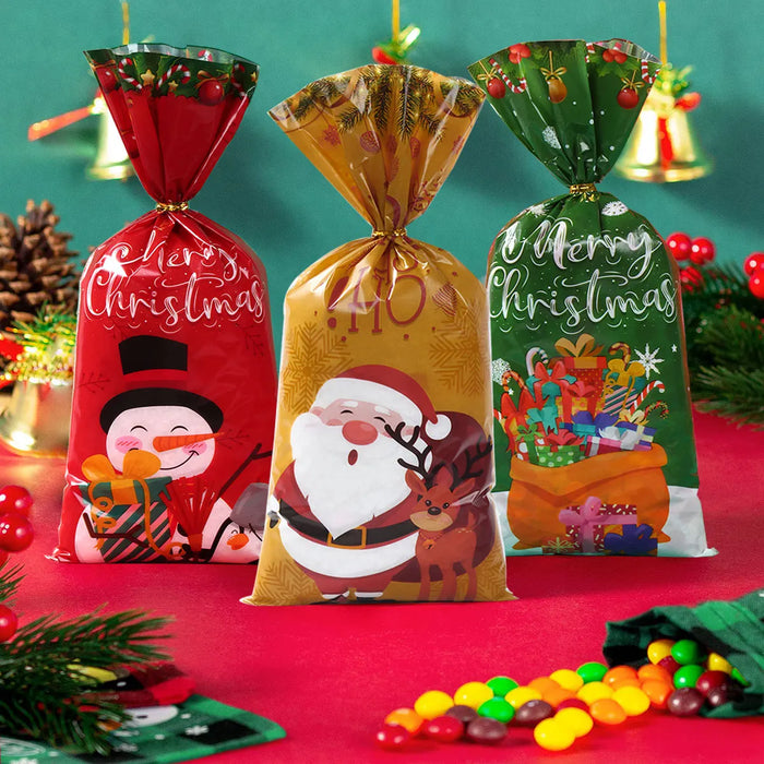 25/50/100pcs Christmas Candy Bags With Rope