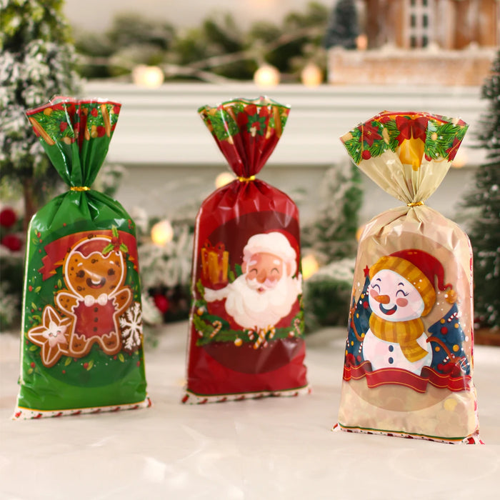 25/50/100pcs Christmas Candy Bags With Rope