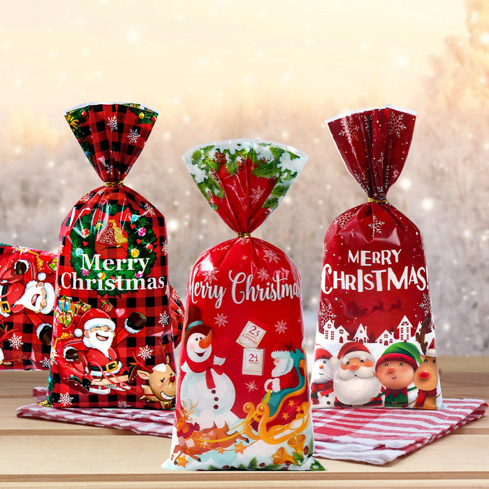 25/50/100pcs Christmas Candy Bags With Rope