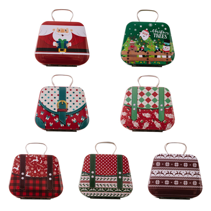 Christmas Decoration Supplies Tinplate Handbag Candy Box