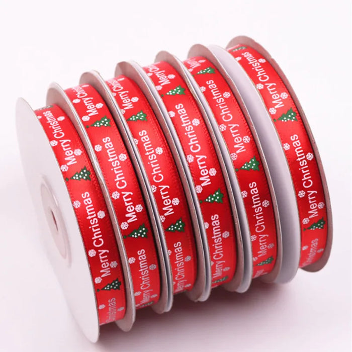 25yards 10mm Christmas Ribbon Printed Christmas Polyester Ribbon