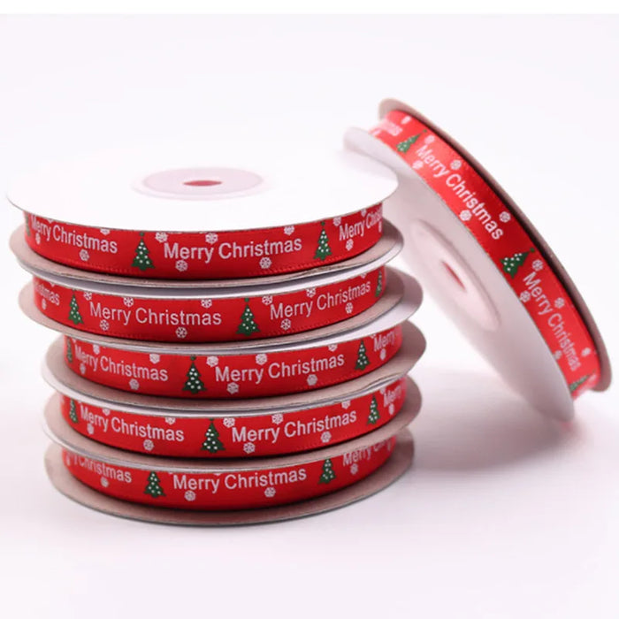 25yards 10mm Christmas Ribbon Printed Christmas Polyester Ribbon