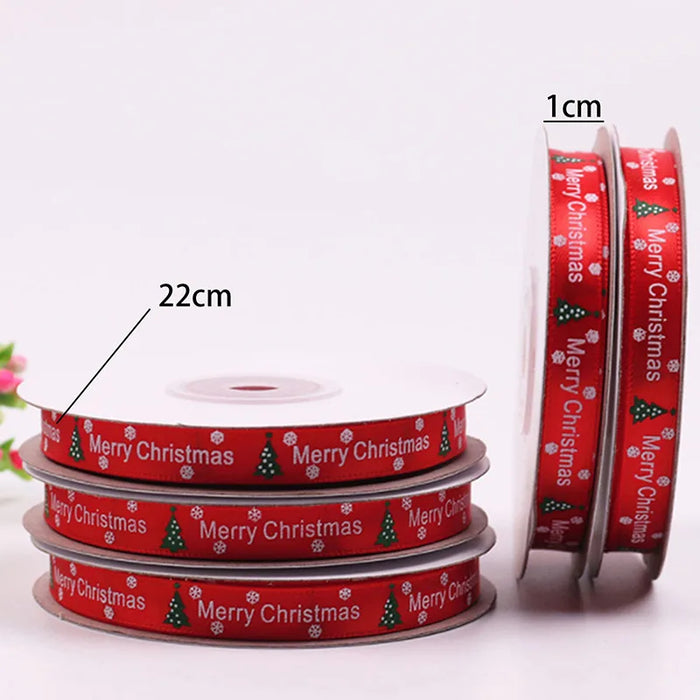 25yards 10mm Christmas Ribbon Printed Christmas Polyester Ribbon