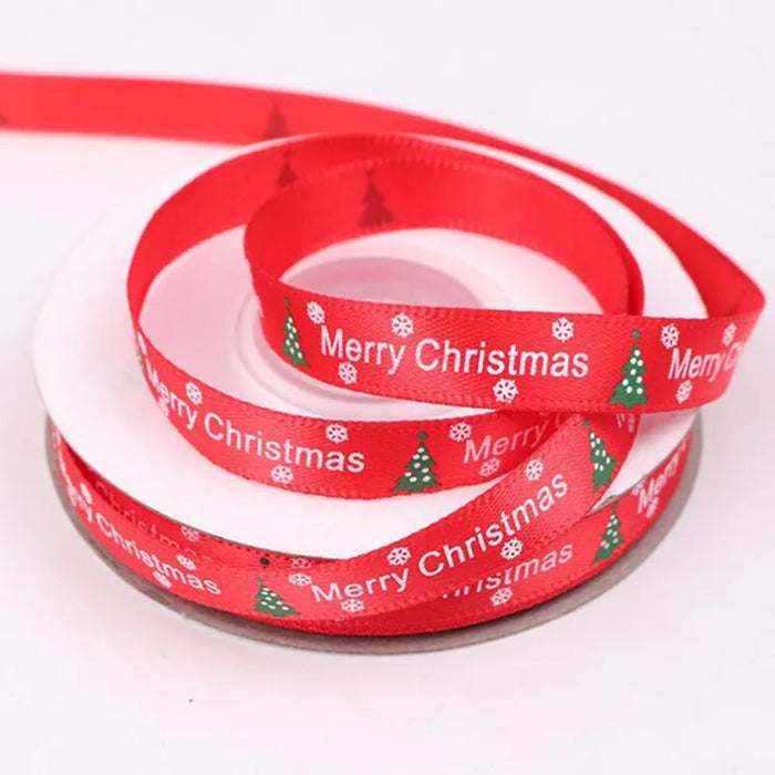 25yards 10mm Christmas Ribbon Printed Christmas Polyester Ribbon