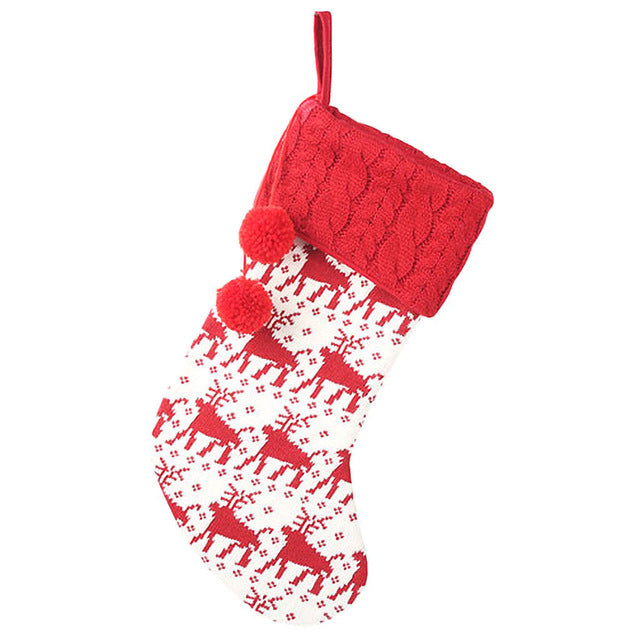 Large Christmas Stockings Gifts Cloth Santa Elk Socks Xmas Lovely Gift Bag For Children Fireplace Tree Christmas Decoration