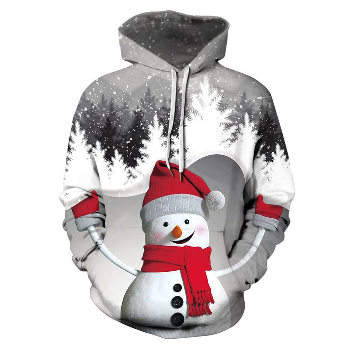 Christmas Geek Digital Printing Couple Long Sleeve Hooded Sweater